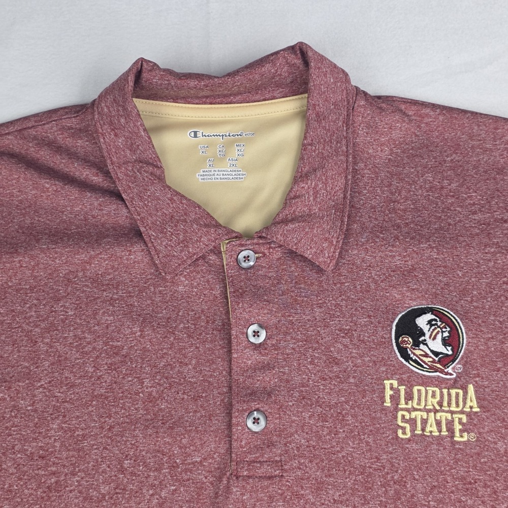 Florida State Seminoles Polo Shirt Mens XL Red NCAA Football Champion Elite